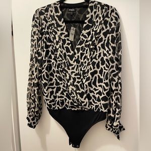 Giraffe Black and Tan body suit top